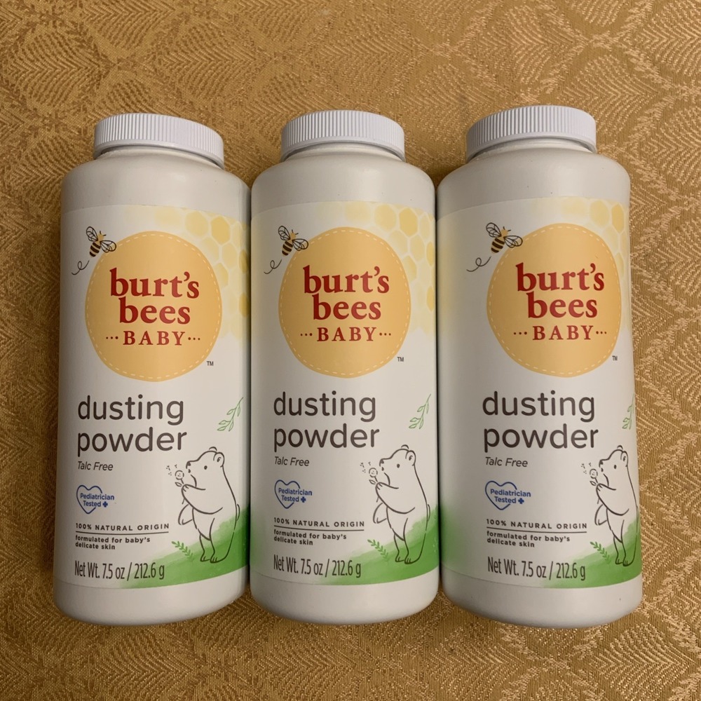 3 PACK BURT'S BEES Baby 100% Natural Dusting Talc-Free Baby Powder, 7.5 Oz